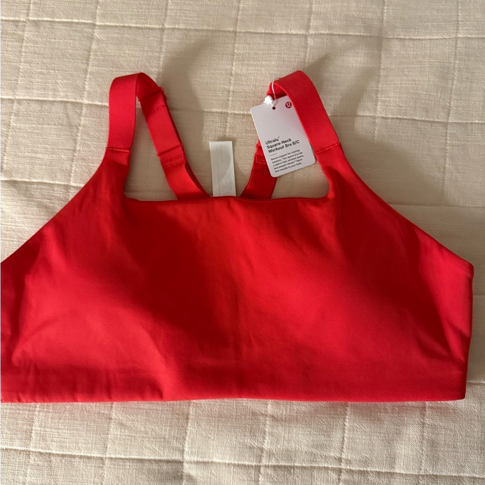 Lululemon Red Sports Bra with Wide Straps